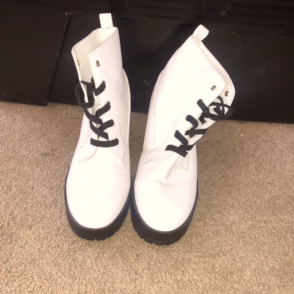 Slightly worn White Booties
